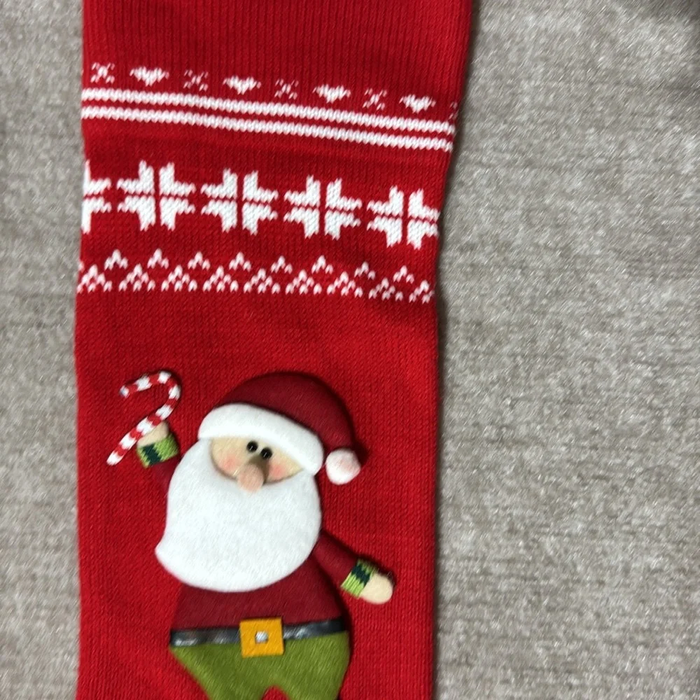 Transpac Red Santa Sweater Like Christmas Holiday Stocking - Picture 2 of 7